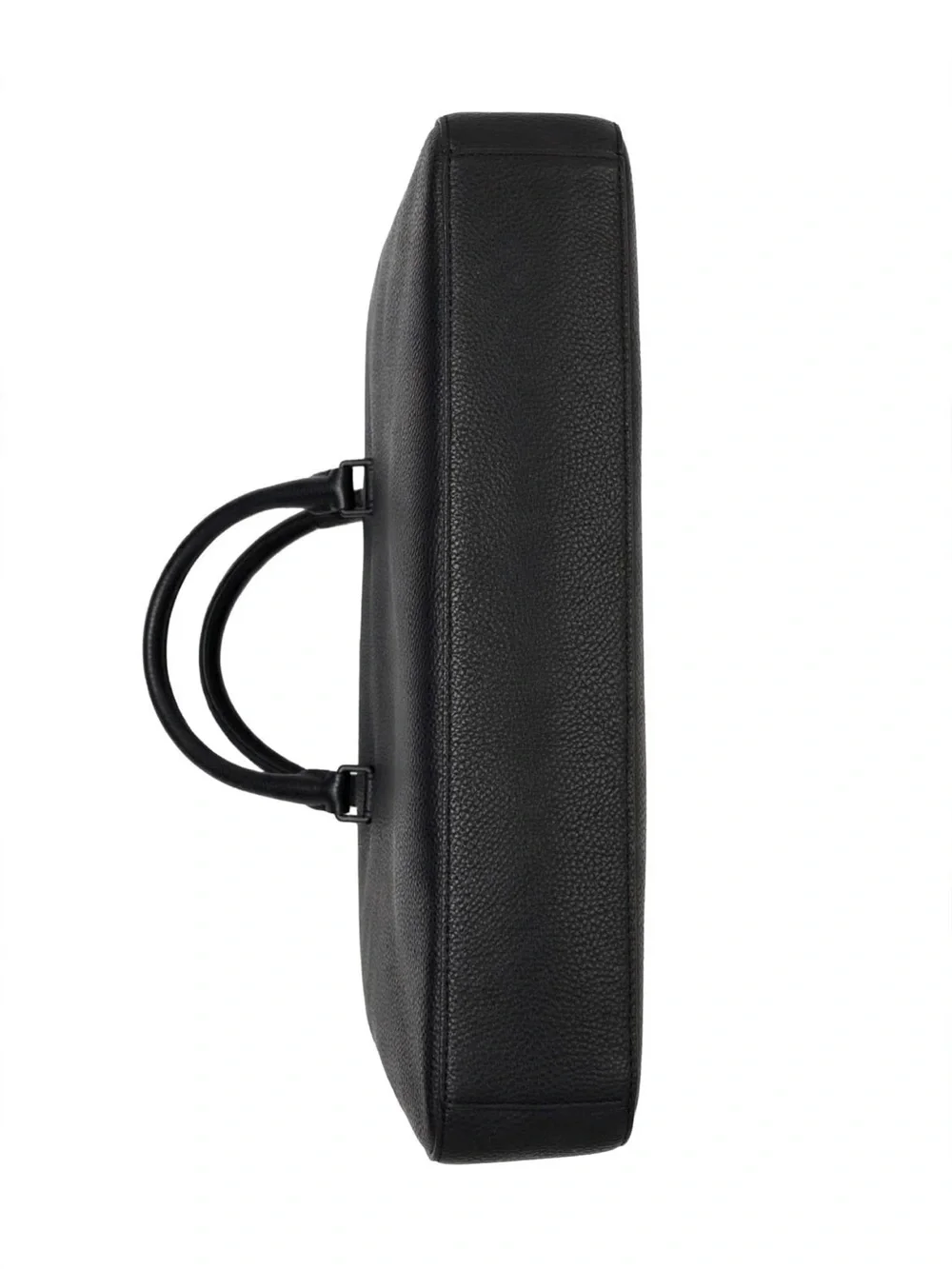 Michael Kors Black Pebbled Leather Briefcase with Silver Hardware